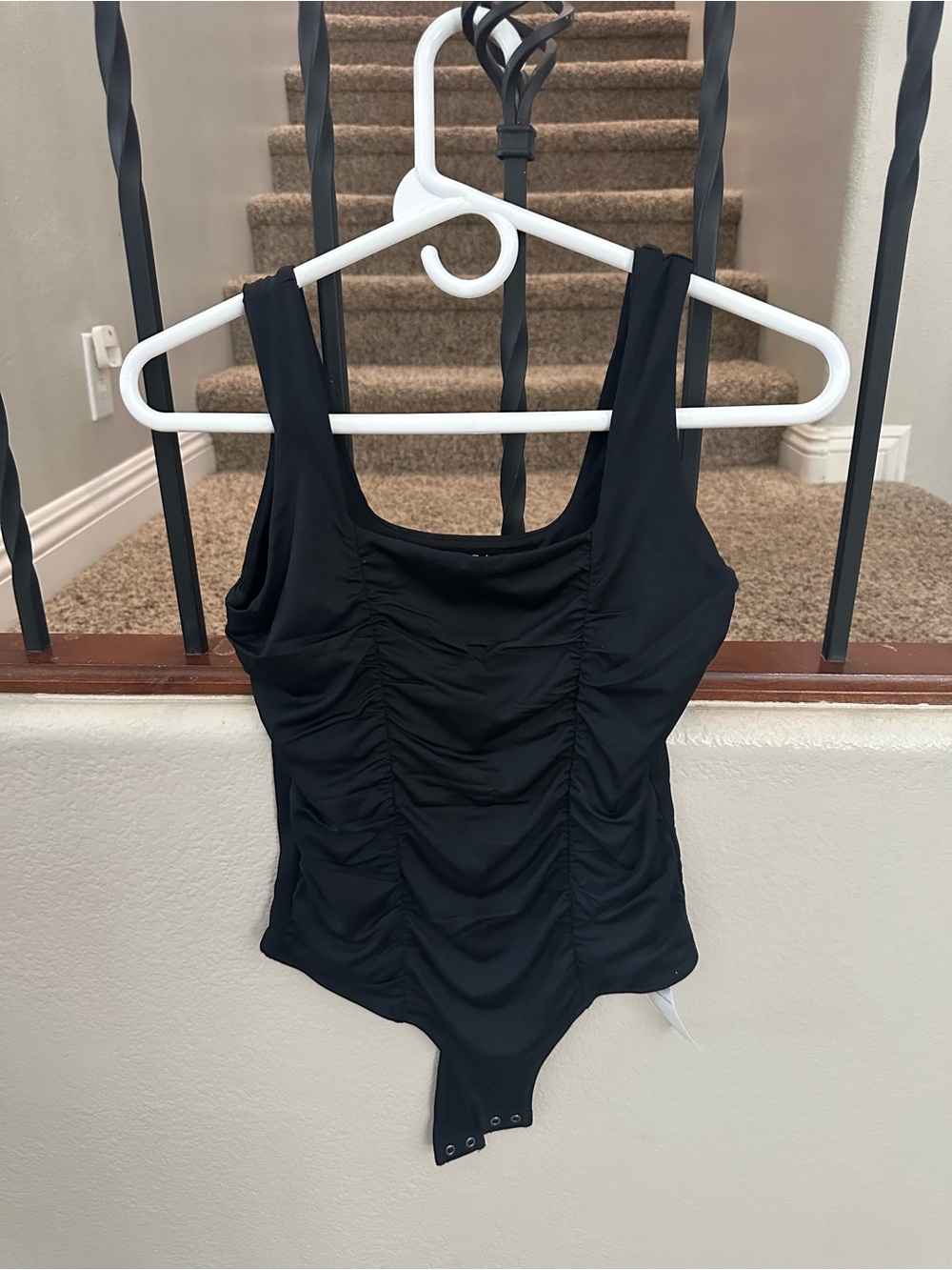 Abercrombie & Fitch Black Ruched Bodysuit Tank